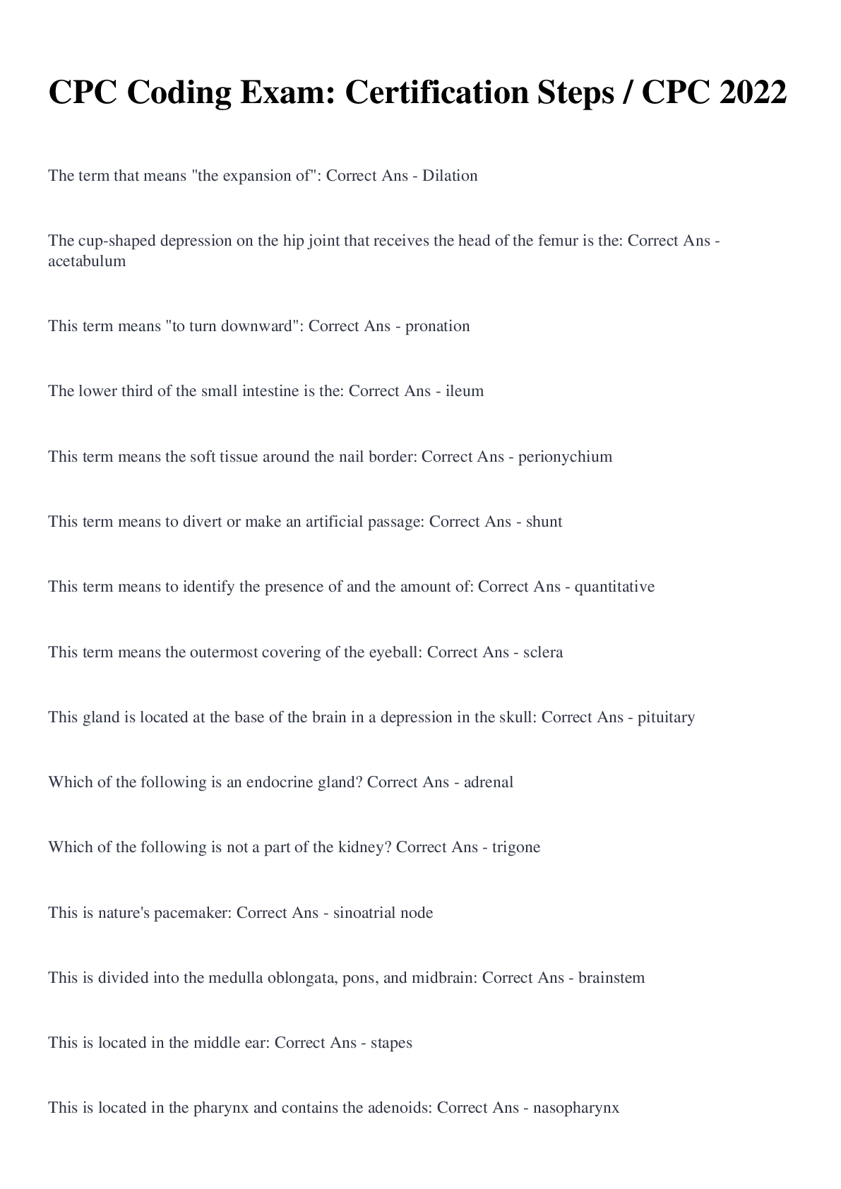 Preview image of CPC Coding Exam: Certification Steps / CPC 2022 document